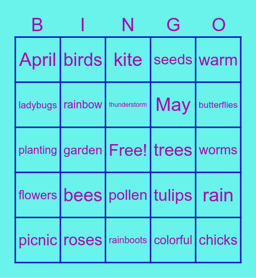 Spring Bingo Card