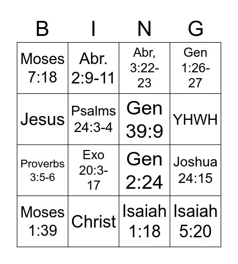 DM OT Scripture Review Bingo Card