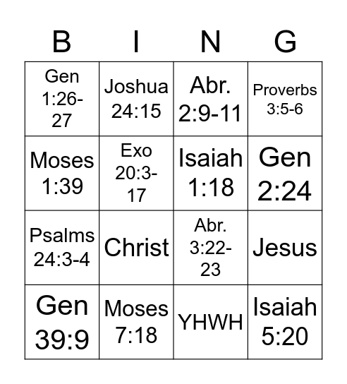 DM OT Scripture Review Bingo Card