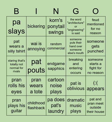 bad buddy watch party Bingo Card
