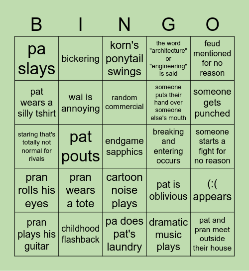 bad buddy watch party Bingo Card
