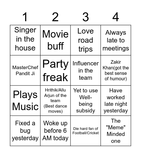 BINGO Card