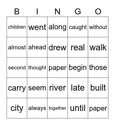Jimin's Bingo Game/Sight Words Bingo Card