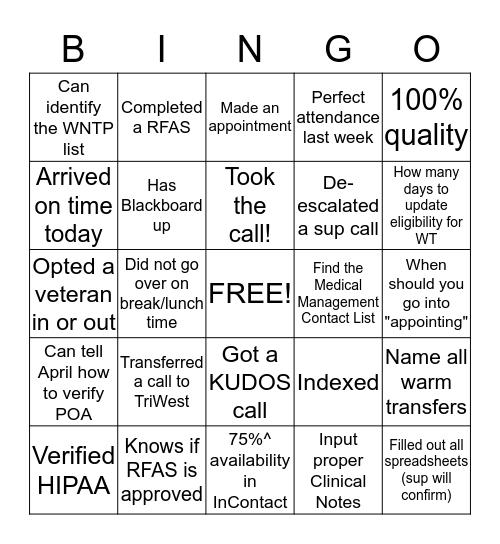 Bingo Card