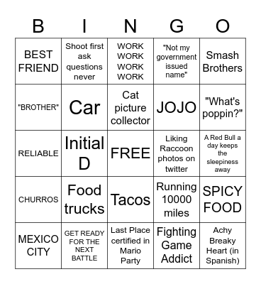 LEX BINGO Card