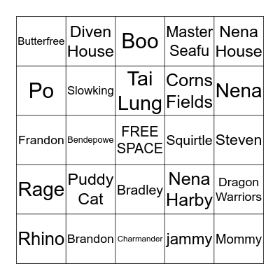 Brandon and Other Bingo Game Bingo Card