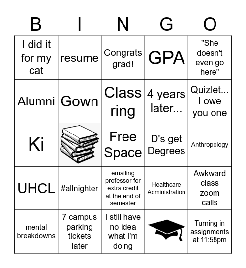 Ki's Graduation Party Bingo Card
