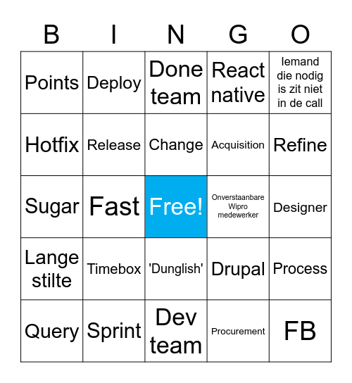 BENNIE ER NOG? Bingo Card