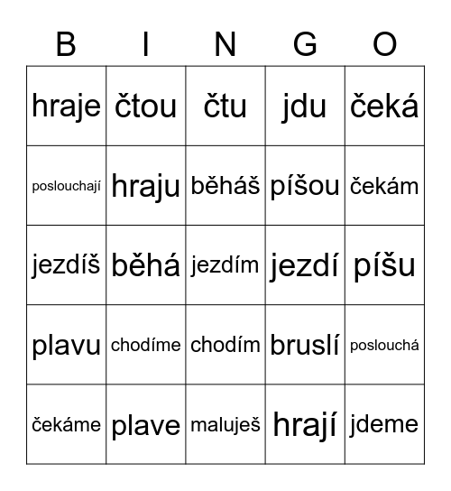 Co rád/ráda děláš? Bingo Card