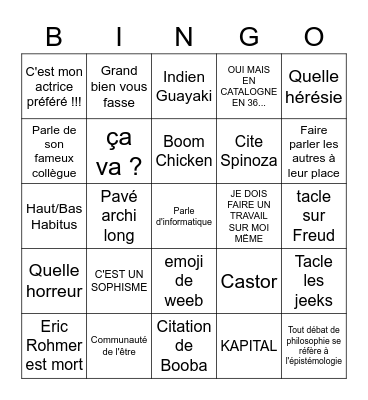 Comité des Pompidouciens radicaux Bingo Card