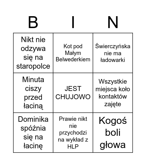 Czwarty dzień tygodnia Bingo Card