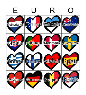 Eurovision Bingo Card