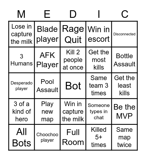 Shitty mike chico bingo Card