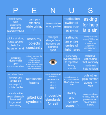 I'm so Diseased Bingo Card