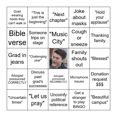 Graduation Bingo...Round Two! Bingo Card