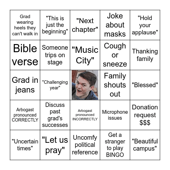 Graduation Bingo...Round Two! Bingo Card