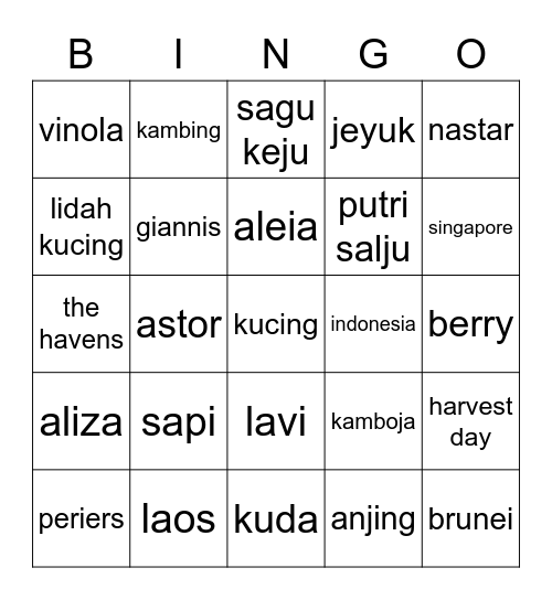 bingo berpola Bingo Card