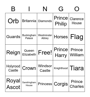 Jubilee Bingo Card