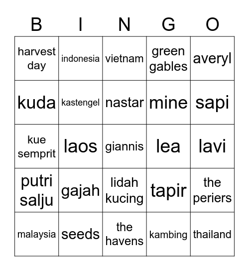 sica's bingo Card