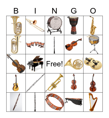 Instrument Bingo Card