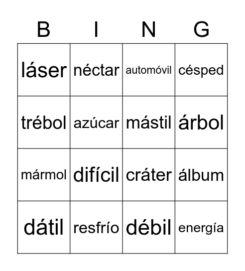 Lista 27- 6to Bingo Card