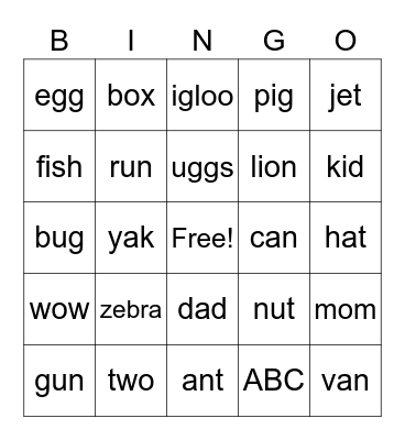 ABC_Roots Bingo Card