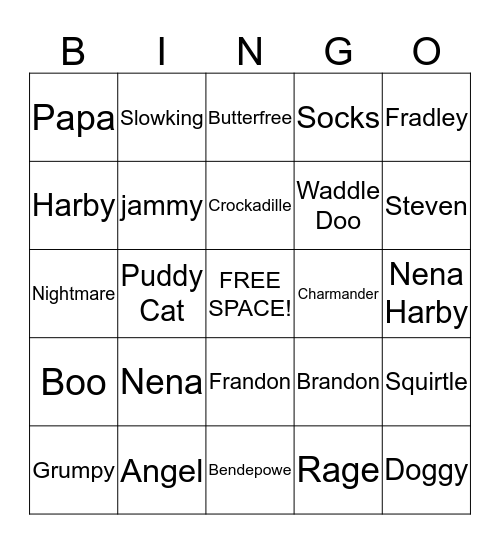 Brandon & Friends Bingo! Bingo Card