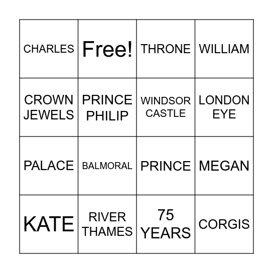 CELEBRATION BINGO Card
