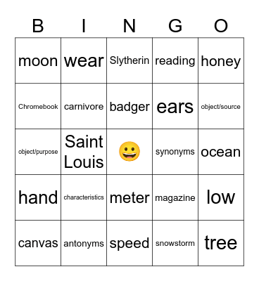analgoies Bingo Card