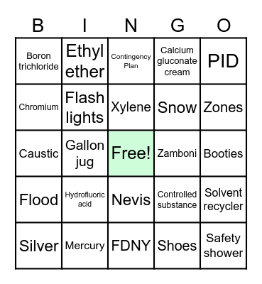 EH&S BINGO Card