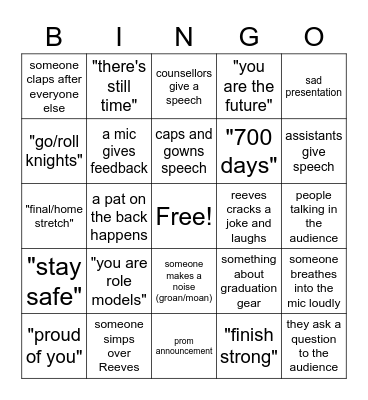 Senior Meeting Bingo Card