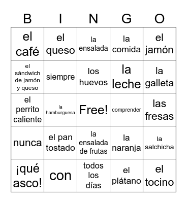 Capitulo 3A Bingo Card