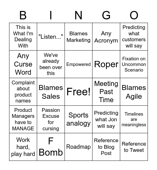 Timrick Bingo Card