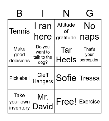 Mommy Bingo Card
