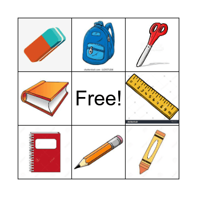 School objects Bingo Card