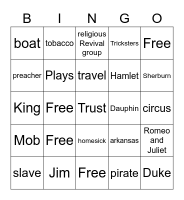 AHF, Episode Six Bingo Card