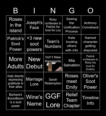 Shadows House:  Wishful Events Bingo Card