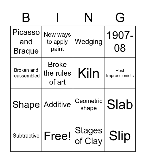 Quiz 4 Bingo Card