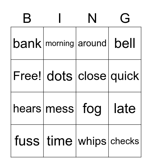 Just in Time! Bingo Card