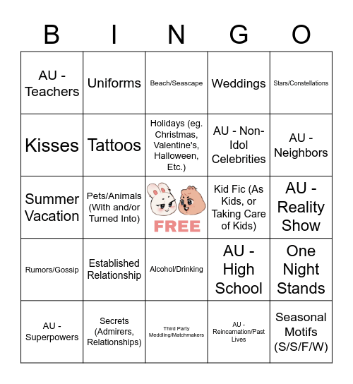 MINSUNG Bingo Card