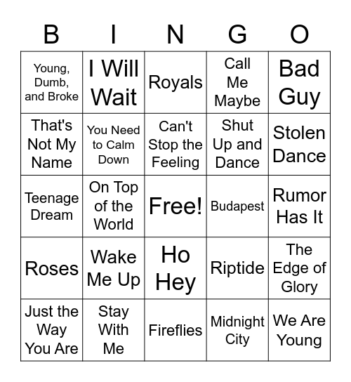 2010s Bingo Card