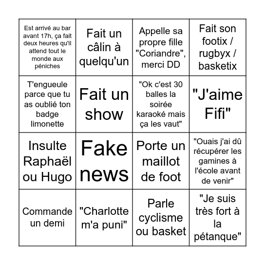 Bingo Raoul Bingo Card