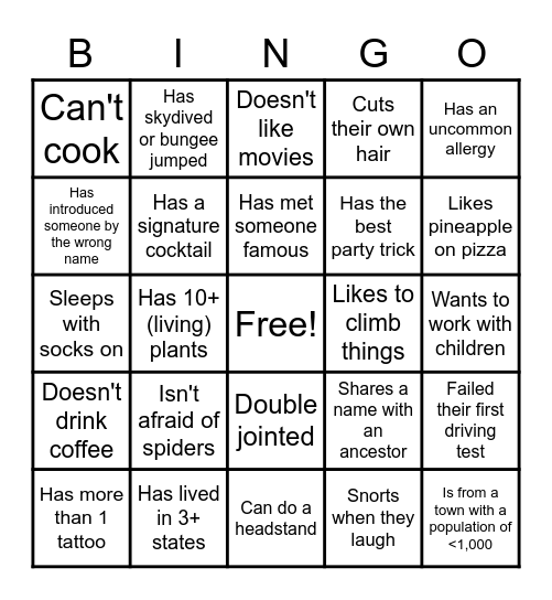 Online Team Building Bingo Card