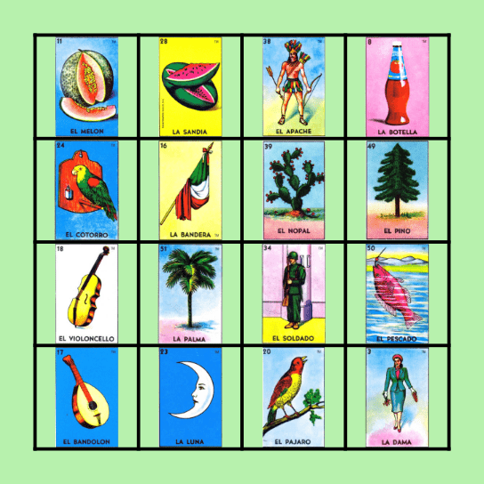 Gran Loteria Mexicana Bingo Card