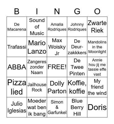 Humanitas Muzikale Bingo  Bingo Card