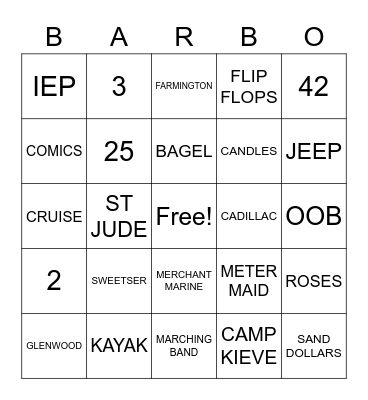So You Think You Know... Bingo Card