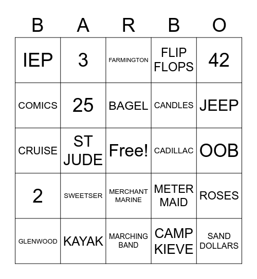So You Think You Know... Bingo Card