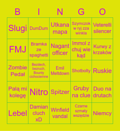 Hunto Bingo Card