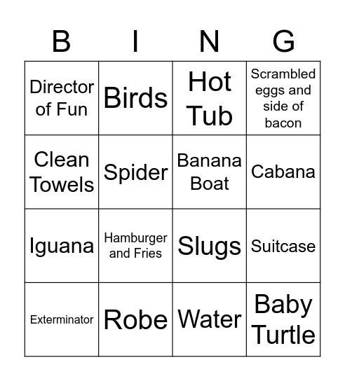 Diary of a Wimpy Kid- The Getaway p74-148 Bingo Card