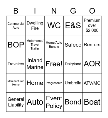 Producer Bingo Card
